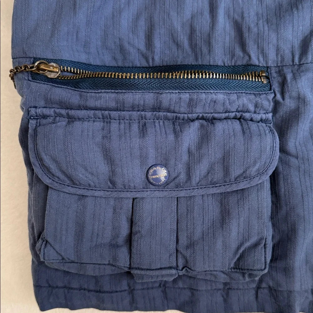 {NWT} Denim & Supply by Polo Ralph Lauren | Cotton Silk Utility Vest Blue (L) - Picture 10 of 16